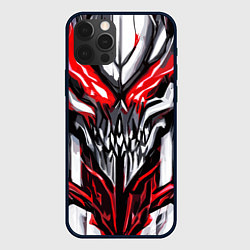 Чехол для iPhone 12 Pro Абстрактный красный череп, цвет: 3D-черный