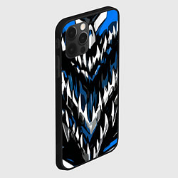 Чехол для iPhone 12 Pro Абстрактные бело-синие шипы, цвет: 3D-черный — фото 2