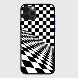 Чехол для iPhone 12 Pro Шахматная психоделика иллюзия, цвет: 3D-черный