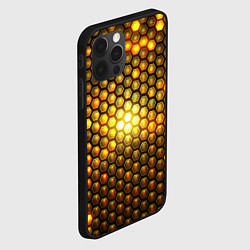 Чехол для iPhone 12 Pro Металлические соты - роскошный блеск золота, цвет: 3D-черный — фото 2