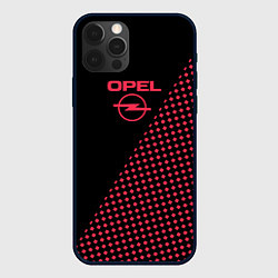 Чехол для iPhone 12 Pro Opel чёрно-розовый, цвет: 3D-черный