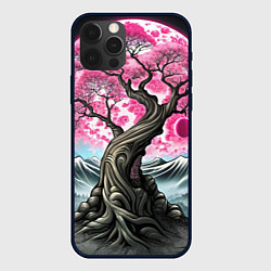 Чехол для iPhone 12 Pro Большое дерево сакура, цвет: 3D-черный