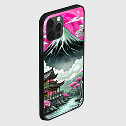 Чехол для iPhone 12 Pro Японский вулкан и деревья, цвет: 3D-черный — фото 2
