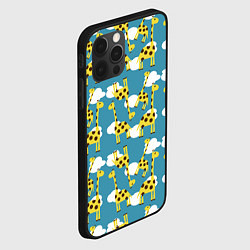 Чехол для iPhone 12 Pro Жирафы в облаках, цвет: 3D-черный — фото 2