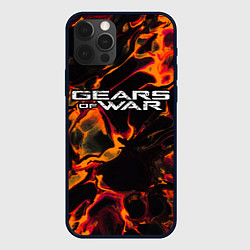 Чехол для iPhone 12 Pro Gears of War red lava, цвет: 3D-черный
