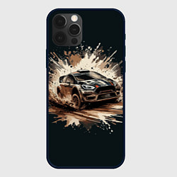 Чехол для iPhone 12 Pro Раллийный автомобиль, цвет: 3D-черный