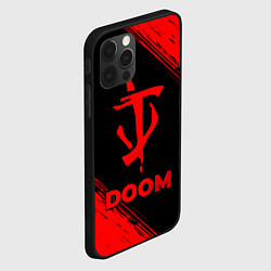Чехол для iPhone 12 Pro Doom - red gradient, цвет: 3D-черный — фото 2