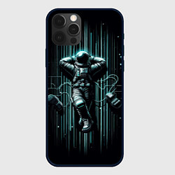 Чехол для iPhone 12 Pro Отдыхающий космонавт, цвет: 3D-черный