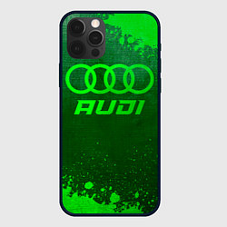 Чехол для iPhone 12 Pro Audi - green gradient, цвет: 3D-черный