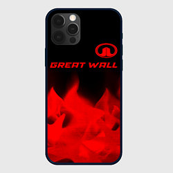 Чехол для iPhone 12 Pro Great Wall - red gradient посередине, цвет: 3D-черный