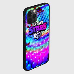 Чехол для iPhone 12 Pro Brawl stars неоновые соты, цвет: 3D-черный — фото 2