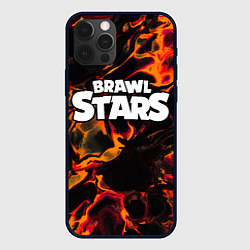 Чехол для iPhone 12 Pro Brawl Stars red lava, цвет: 3D-черный