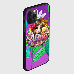 Чехол для iPhone 12 Pro Алина девушка в розах, цвет: 3D-черный — фото 2