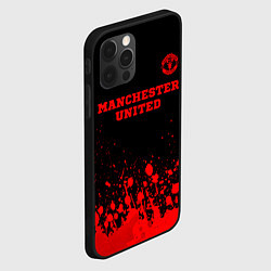 Чехол для iPhone 12 Pro Manchester United - red gradient посередине, цвет: 3D-черный — фото 2