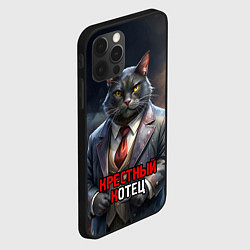 Чехол для iPhone 12 Pro Крестный котец на фоне огня и дыма, цвет: 3D-черный — фото 2