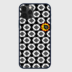 Чехол для iPhone 12 Pro Serious Sam logo pattern, цвет: 3D-черный
