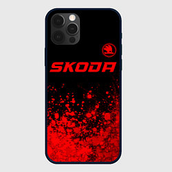 Чехол для iPhone 12 Pro Skoda - red gradient посередине, цвет: 3D-черный