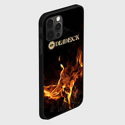 Чехол для iPhone 12 Pro Deadlock logo на фоне огня, цвет: 3D-черный — фото 2