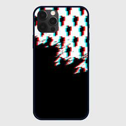 Чехол для iPhone 12 Pro Billie Eilish pattern glitch, цвет: 3D-черный