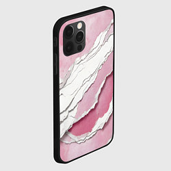 Чехол для iPhone 12 Pro Рваная бумага с розовой акварелью, цвет: 3D-черный — фото 2