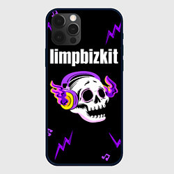 Чехол для iPhone 12 Pro Limp Bizkit неоновый череп, цвет: 3D-черный