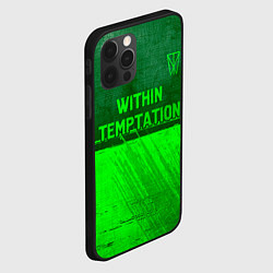 Чехол для iPhone 12 Pro Within Temptation - green gradient посередине, цвет: 3D-черный — фото 2