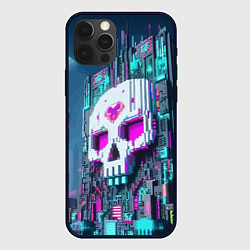 Чехол для iPhone 12 Pro Skull Minecraft - ai art fantasy, цвет: 3D-черный