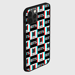 Чехол для iPhone 12 Pro BTS glitch pattern, цвет: 3D-черный — фото 2