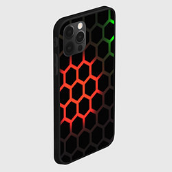 Чехол для iPhone 12 Pro Hexagon neon, цвет: 3D-черный — фото 2