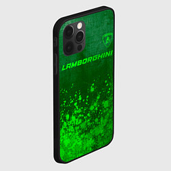 Чехол для iPhone 12 Pro Lamborghini - green gradient посередине, цвет: 3D-черный — фото 2