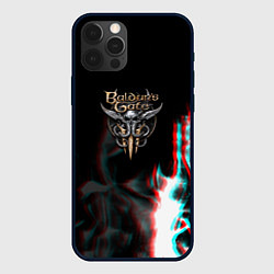 Чехол для iPhone 12 Pro Baldurs Gate glitch fire, цвет: 3D-черный