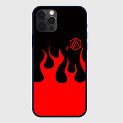 Чехол для iPhone 12 Pro Linkin park logo fire, цвет: 3D-черный