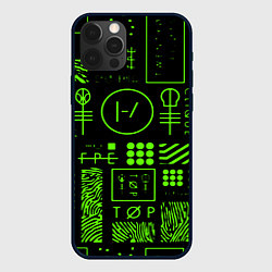 Чехол для iPhone 12 Pro Twenty one pilots neon, цвет: 3D-черный