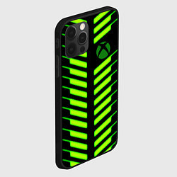 Чехол для iPhone 12 Pro Xbox green line, цвет: 3D-черный — фото 2