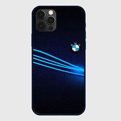 Чехол для iPhone 12 Pro BMW line blue, цвет: 3D-черный