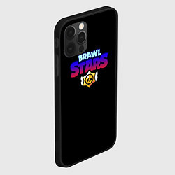 Чехол для iPhone 12 Pro Brawl stars neon logo, цвет: 3D-черный — фото 2