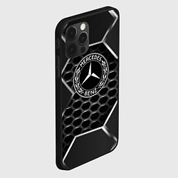 Чехол для iPhone 12 Pro Mercedes carbon, цвет: 3D-черный — фото 2