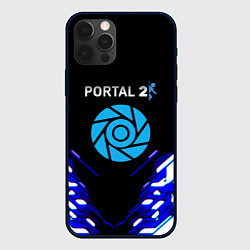 Чехол для iPhone 12 Pro Portal 2 неоновая текстура, цвет: 3D-черный