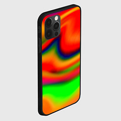 Чехол для iPhone 12 Pro Неоновые разводы краски, цвет: 3D-черный — фото 2