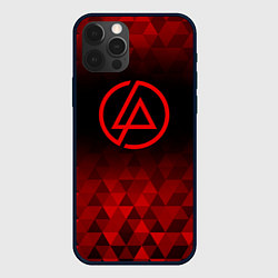 Чехол для iPhone 12 Pro Linkin Park red poly, цвет: 3D-черный