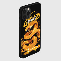 Чехол для iPhone 12 Pro Gold snake, цвет: 3D-черный — фото 2