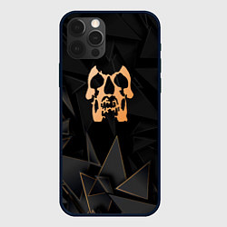 Чехол для iPhone 12 Pro Deftones golden poly, цвет: 3D-черный