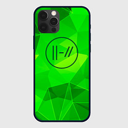 Чехол для iPhone 12 Pro Twenty One Pilots green poly, цвет: 3D-черный