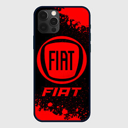 Чехол для iPhone 12 Pro Fiat - red gradient, цвет: 3D-черный