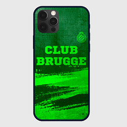 Чехол для iPhone 12 Pro Club Brugge - green gradient посередине, цвет: 3D-черный