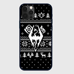 Чехол для iPhone 12 Pro The Elder Scrolls game pattern, цвет: 3D-черный