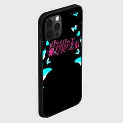 Чехол для iPhone 12 Pro Bullet for my valentine бабочки, цвет: 3D-черный — фото 2