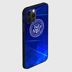 Чехол для iPhone 12 Pro Ramones blue poly, цвет: 3D-черный — фото 2