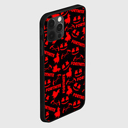 Чехол для iPhone 12 Pro Fortnite pattern game red, цвет: 3D-черный — фото 2