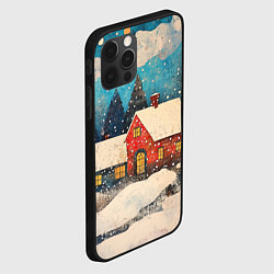 Чехол для iPhone 12 Pro Два зимних домика, цвет: 3D-черный — фото 2